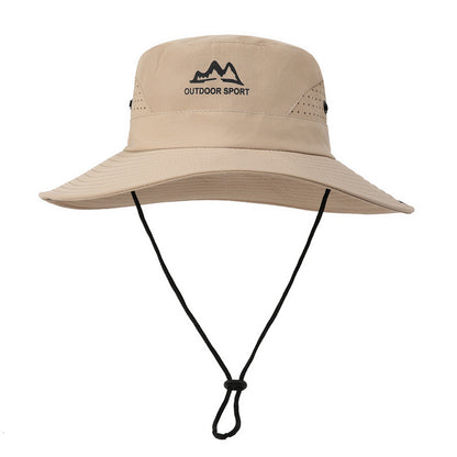 Wide Brim Sun Hat Waterproof UV Protection Boonie Bucket Cap Mesh Breathable for Fishing Hiking Camping Outdoor Khaki