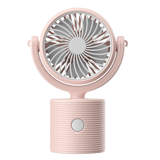 Portable Turbo Fan 3-in-1 Mini Handheld Desk Fan Rechargeable Personal Cooling Device with Neck Lanyard 180 Degree Adjustable Head Quiet Wind Pink