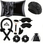 12-Piece Heatless Hair Curler Set for Damage-Free Curls & Comfortable Sleep - Soft Sponge Sleep-In Rollers for DIY Styling (Black)