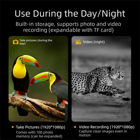 High-Definition Digital Infrared Night Vision Binoculars - 1080P Photo/Video Capture, 10X Digital Zoom for Outdoor Wildlife Observation & Security