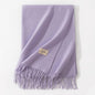 Purple Autumn & Winter Korean-Style Women's Cashmere-Like Scarf – Solid Color, Warm, Versatile Wrap