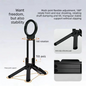 Black Portable Magnetic Phone Mount with MagLock - Multi-Functional Foldable Tripod Stand for Desktop, Travel & Vlogging, Strong Dual Magnet Design for iPhone & Android