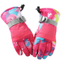 1-Pair Winter Waterproof Touchscreen Ski Gloves - Anti-Slip Thermal Mitts for Men & Women (Pink Graffiti Print)