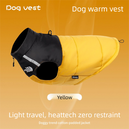 2-Pack (Pink + Yellow) —M Size  — Warm, Thickened Winter Dog Coat / Pet Clothing — Waterproof Winter Dog Vest — Reflective Safety Design (Leash Compatible)
