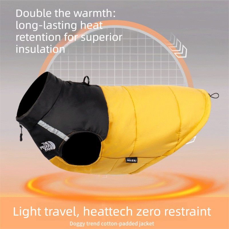 2-Pack (Pink + Yellow) —M Size  — Warm, Thickened Winter Dog Coat / Pet Clothing — Waterproof Winter Dog Vest — Reflective Safety Design (Leash Compatible)