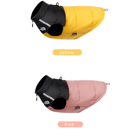 2-Pack (Pink + Yellow) —L Size  — Warm, Thickened Winter Dog Coat / Pet Clothing — Waterproof Winter Dog Vest — Reflective Safety Design (Leash Compatible)