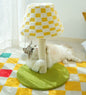 Plush Checkerboard Lamp Style Cat Scratching Post - 53 x 37.5 cm Extra Large Standing Cat Scratcher & Home Decor with Hemp Rope Post, Wide Stable Base and Hanging Ball Toy