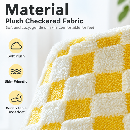 Plush Checkerboard Lamp Style Cat Scratching Post - 53 x 37.5 cm Extra Large Standing Cat Scratcher & Home Decor with Hemp Rope Post, Wide Stable Base and Hanging Ball Toy
