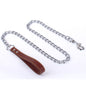 Metal Chain Dog Leash (Brown)- Heavy Duty Pet Lead with Swivel Clip and Soft PU Handle, Durable Chew-Resistant Chain for Daily Dog Walking and Outdoor Use