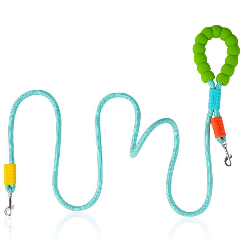 Green Multi-Function Double Dog Leash - 1.8 m Single Leash or 1.2 m Dual Leash, Nylon Rope with Padded Handle and Dual Metal Clips for Dog Walking