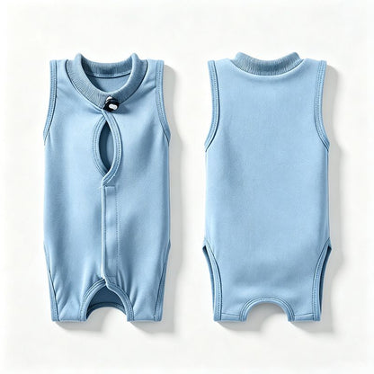 Blue Pet Recovery Suit M Size (Approx.2-4 kg) - Modal Stretch Post Surgery Bodysuit, Breathable Abdominal Coverage and Anti Licking Clothing for Cats and Dogs