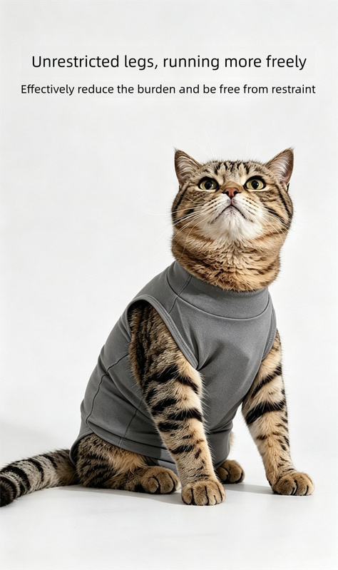 Blue Pet Recovery Suit M Size (Approx.2-4 kg) - Modal Stretch Post Surgery Bodysuit, Breathable Abdominal Coverage and Anti Licking Clothing for Cats and Dogs