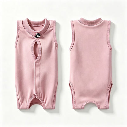Pink Pet Recovery Suit M Size (Approx.2-4 kg) - Modal Stretch Post Surgery Bodysuit, Breathable Abdominal Coverage and Anti Licking Clothing for Cats and Dogs