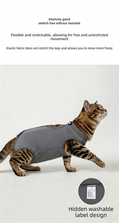 Blue Pet Recovery Suit L Size (Approx.4-7 kg kg) - Modal Stretch Post Surgery Bodysuit, Breathable Abdominal Coverage and Anti Licking Clothing for Cats and Dogs