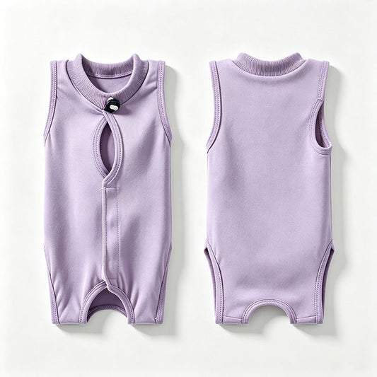 Purple Pet Recovery Suit L Size (Approx.4-7 kg kg) - Modal Stretch Post Surgery Bodysuit, Breathable Abdominal Coverage and Anti Licking Clothing for Cats and Dogs