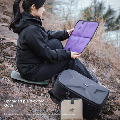 Purple Foldable Camping Seat Pads 2 Pack - 36 x 36 cm Portable Moisture Resistant Cushions, Compact Outdoor Sitting Mats for Hiking, Picnic, Fishing and Travel