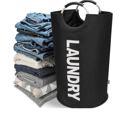 Beige Collapsible Laundry Hamper 2 Pack - 38 x 79 cm Oxford Fabric Large Capacity Clothes Baskets with Carry Handles, Space Saving Storage for Home and Dorm