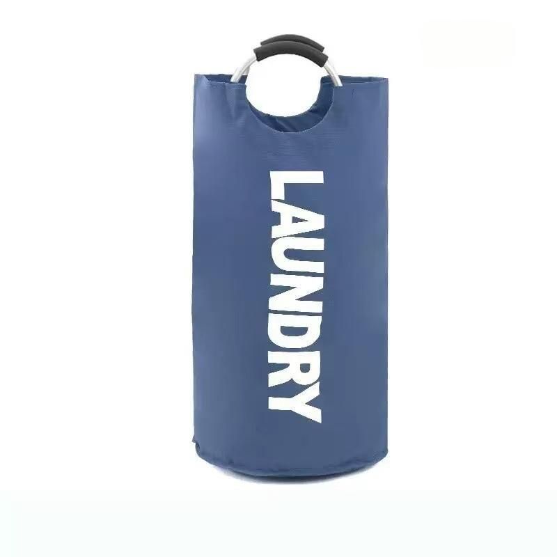 Dark blue Collapsible Laundry Hamper 2 Pack - 38 x 79 cm Oxford Fabric Large Capacity Clothes Baskets with Carry Handles, Space Saving Storage for Home and Dorm