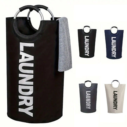 Lake blue Collapsible Laundry Hamper 2 Pack - 38 x 79 cm Oxford Fabric Large Capacity Clothes Baskets with Carry Handles, Space Saving Storage for Home and Dorm